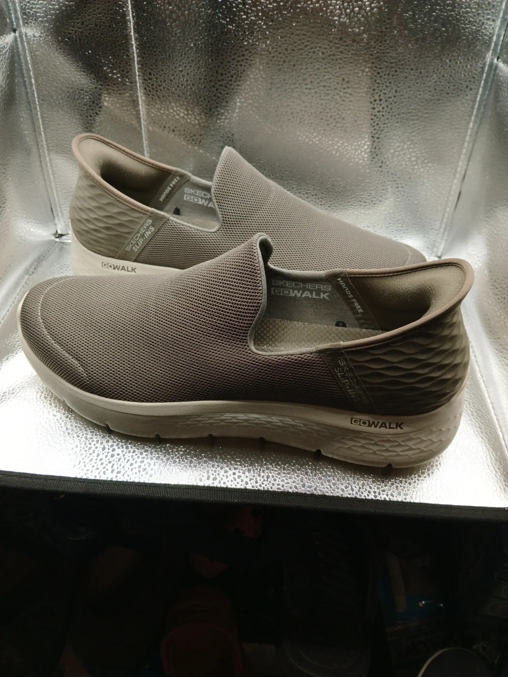 Skechers Dark Taupe GOwalk Slip-On Mesh Sneakers Men's Size 13